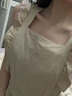 彬單?荷葉花邊棉麻圍裙可印制logo日系韓版廚房咖啡廳工作圍裙 卡其色  曬單實(shí)拍圖