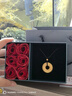 中國(guó)黃金（CHINA GOLD）黃金平安扣吊墜足金項(xiàng)鏈男女同款蛇年節(jié)七夕生日禮物送女友老婆 約2.9g【黑繩】 曬單實(shí)拍圖