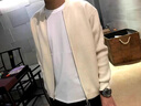 Lee ryetom秋冬季厚款v領(lǐng)毛衣男韓版休閑外套針織衫開(kāi)衫外穿帥氣潮流上衣服 M18雙拉鏈[灰色] 2XL 曬單實(shí)拍圖