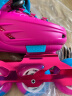 乐秀（ROADSHOW）轮滑鞋儿童溜冰滑冰鞋可调节初学者旱冰鞋男女童专业RX1S滑轮鞋 玫红蓝单鞋【送轮滑包大礼包】 S小码(28-31适合3-6岁) 实拍图