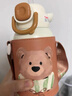 ONEDAY兒童保溫杯3-6-12歲上學(xué)專用316食品級(jí)吸管小學(xué)生直雙飲帶背帶套 白色小熊520ml（雙飲） 曬單實(shí)拍圖