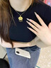 老鳳祥足金如意福字平安鎖送女友老婆寶寶滿月生日禮物七夕節(jié) 金重約1.2g(鈴鐺款）*贈(zèng)品牌禮盒 曬單實(shí)拍圖