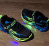 Skechers斯凱奇男童熒光閃燈鞋童鞋透氣跑步運動鞋撞色大童跑鞋400103L 曬單實拍圖