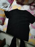 禁忌領(lǐng)短袖t恤男純色2021夏季韓版修身圓領(lǐng)小白t衣服緊身運(yùn)動(dòng)T恤打底衫 黑色 L(體重115-130斤) 曬單實(shí)拍圖