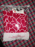 查爾斯桃心麻花紋新年穿搭中國紅愛(ài)心刺繡秋冬季圓領(lǐng)針織衫毛衣加厚保暖M  曬單實(shí)拍圖