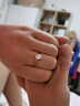DR CK莫桑石鉆戒女士純銀戒指結(jié)婚求婚鉆石戒子七夕情人節(jié)禮物送女朋友 主鉆50分 9號女士圈 曬單實拍圖