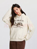 森馬（Semir）地理系列衛衣女冬季圖案插肩袖加絨連帽上衣101724116010 曬單實(shí)拍圖