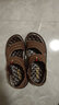 蜘蛛王100%全牛皮皮涼鞋2023夏季男士休閑沙灘鞋透氣防水涼拖鞋男 曬單實(shí)拍圖