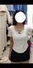 妙奕嘉白色t恤女短袖女裝夏季新款2025年女士衣服上衣半袖涼感t恤短款 蕾絲花邊坑條蝴蝶結短袖【杏白】 S 曬單實(shí)拍圖
