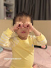 Q21【中暖】小暖皮兒童保暖內(nèi)衣套裝男女童寶寶保暖吸濕發(fā)熱秋衣秋褲 條紋黃 110 曬單實拍圖