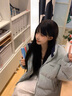 妍莉芬（yanlifen）羽絨棉服女短款2024年冬季新款加厚小個子羽棉襖絨服女棉衣外套 灰藍色 S 85-105斤 曬單實拍圖