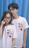 love legend情侶裝夏天季短袖t恤新款寬松潮流一男一女學(xué)生上衣套裝班服定制 胸前小圖 白色 M 男+女M 曬單實(shí)拍圖