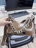 伊梵絡(luò )（EAVALURE）今年流行質(zhì)感小包包女2025新款秋冬鏈條斜挎包洋氣百搭單肩腋下包 棕色 曬單實(shí)拍圖