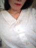 欧莎（OSA）【丝滑般光泽凉爽】短袖雪纺衬衫女士上衣设计感小众衬衣夏季新款 白色 S 实拍图