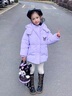 G.DUCKKIDS小黃鴨童裝兒童羽絨服女童中長款冬裝小女孩加厚外套卡通保暖衣服 紫色 90 （建議寶寶10-12公斤 24-36 曬單實拍圖