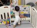 曼龍兒童書(shū)架繪本架寶寶玩具收納架子幼兒園儲物柜二合一 蘑菇米白 曬單實(shí)拍圖