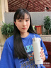 MNS日本高檔保溫男女七夕帶吸管學生孕婦戶外水杯大容量保溫瓶情人節(jié) 柳絮白【吸管蓋+直飲蓋】 350ML 曬單實拍圖