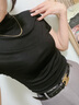 棲紀(jì)黑色修身半高領(lǐng)短袖t恤女莫代爾緊身中領(lǐng)打底純色半袖上衣夏季 黑色 L 建議(96-106斤) 曬單實(shí)拍圖