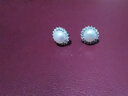 滴水成珠南珠世家淡水珍珠耳環(huán)耳釘925銀耳扣生日禮物送媽媽 8.5-9mm扁形珍珠白K金色925銀鑲鋯石耳釘 曬單實(shí)拍圖