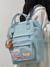 音魅（YINMEI）背包女雙肩包大學(xué)生初中高中書(shū)包高顏值ins簡(jiǎn)約可愛(ài)風(fēng)純色帶掛件 卡其 曬單實(shí)拍圖