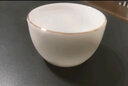 PGY功夫茶杯6只裝厚胎不燙手羊脂玉白瓷品茗杯陶瓷杯茶具帶杯架茶杯 扳指杯描金純白(無(wú)杯架) 6只 曬單實(shí)拍圖