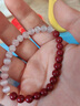 拉韞翡音原礦朱砂手串女款搭配白月光貓眼石本命年轉運珠手鏈情侶520禮物 帝王砂6mm 曬單實(shí)拍圖