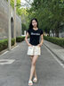 凡小如棉麻短褲女夏季2024新款高腰外穿休閑闊腿中褲工裝運(yùn)動(dòng)三分褲睡褲 白色M碼【建議體重80-100斤】 曬單實(shí)拍圖