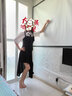 女裝夏季2022新款女胖妹妹顯瘦吊帶連衣裙法式復古小眾兩件套 白色襯衫+黑色背帶裙(套裝) 送領(lǐng)帶 M 建議86~100斤 曬單實(shí)拍圖
