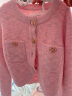 bebe秋冬系列女士短款针织开衫设计感针织衫外套上衣330606 淡粉色 S 晒单实拍图
