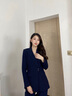 詩璐雅小西裝套裝女秋冬季西服外套時(shí)尚休閑高端職業(yè)裝女裝售樓部工作服 藏青色西褲 S 曬單實(shí)拍圖