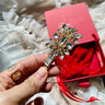 ROGERVIVIER【明星同款】/RV配飾Broche Vivier鉆扣發(fā)飾發(fā)夾發(fā)卡 金色 曬單實拍圖