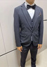 羅蒙（ROMON）男士西裝套裝男商務(wù)休閑修身商務(wù)正裝小西服青年新郎結婚禮服 深灰 單西服 +領(lǐng)帶 XL(120-135斤穿) 曬單實(shí)拍圖