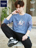 TEEK潮流印花長(cháng)袖t恤男生上衣服 2025男裝時(shí)尚青少年內搭秋季體恤小衫 【純棉款】HC22V經(jīng)典藍 S 曬單實(shí)拍圖