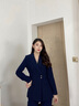詩璐雅小西裝套裝女秋冬季西服外套時(shí)尚休閑高端職業(yè)裝女裝售樓部工作服 藏青色西褲 S 曬單實(shí)拍圖