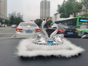 奔域 汽車(chē)香水座車(chē)載香水擺件車(chē)內天鵝韓國可愛(ài)高檔個(gè)性創(chuàng  )意女持久淡香車(chē)載香水座擺件飾品 毛絨天鵝香水擺件+【毛絨防滑墊】白色 玫瑰 曬單實(shí)拍圖