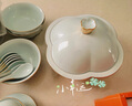 井瓷景德鎮(zhèn)輕奢餐具整套裝筷子碟碗盤高檔酒店入宅喬遷之喜新婚送禮物 影青瓷四葉草丨10人食丨 60頭 曬單實(shí)拍圖