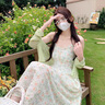 RUIQIUER連衣裙女夏季新款女裝法式溫柔風氣質(zhì)女神范碎花吊帶套裝裙子夏天 套裝 M 曬單實拍圖