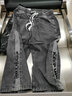 GP 七分牛仔褲男士夏季薄款潮流寬松直筒7分中褲新款灰色短褲子 95灰色七分褲【新品】 XL 【120-135斤】 曬單實(shí)拍圖