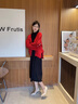 茵曼（INMAN）新中式本命年生肖龍新年紅毛衣2024春女裝新款不規(guī)則針織上衣 大紅色 M 曬單實(shí)拍圖