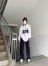 浪莎美式hiphop高街工裝闊腿褲子女秋冬2024新款春秋小個子休閑長褲潮 黑色 L 曬單實拍圖