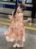 奧蒙威（AOMENGWEI）女童旗袍夏季新款兒童雪紡新中式漢服連衣裙小女孩表演服LT-A107 雪紡 140 曬單實(shí)拍圖