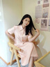 Mandy Zhang夢幻千金桃粉色細閃亮片小香風套裝女夏季蝴蝶紗半身裙 柔和桃色-半身裙 S 160/64A 曬單實拍圖