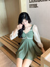 安與·洛施琪新款大碼泳衣女200斤連體裙式保守ins胖mm遮肚顯瘦長袖泡溫泉 綠色 5XL(180-200斤) 曬單實(shí)拍圖