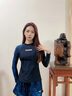 美津濃（MIZUNO）泳衣女分體長袖防曬速干運動泳裝保守顯瘦度假沙灘褲G3302黑M 曬單實拍圖