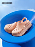 斯凱奇（SKECHERS）洞洞鞋女士秋季泡泡鞋厚底外穿包頭軟底涼拖鞋百搭輕便沙灘鞋 曬單實(shí)拍圖