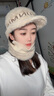 稻草人帽子女2024冬季新款加厚保暖針織毛線(xiàn)帽騎行防風(fēng)防寒鴨舌帽簡(jiǎn)約 米色【圍脖一體 保暖護耳】 均碼 曬單實(shí)拍圖