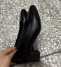 威谷爾空姐工作鞋女黑色皮鞋粗跟上班久站不易累腳軟底職業(yè)面試高跟鞋 1902 超纖皮 5cm跟高 35 曬單實拍圖