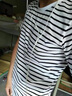 DIOULIFE夏季男裝短袖T恤男士圓領(lǐng)條紋半袖夏天男生冰絲t恤衣服男夏裝潮流 白色 XL 曬單實拍圖