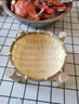 美杜手工竹編干果籃水果籃竹簍茶點(diǎn)盤(pán)創(chuàng  )意家用竹筐收納筐籃子圓形簸箕 15cm黃竹簍+木四腳架高款 曬單實(shí)拍圖