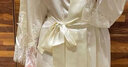 野獸派“硬糖”香草天空22姆米蕾絲真絲睡衣家居服女結婚禮物 蕾絲睡袍（不含裙） M 曬單實(shí)拍圖